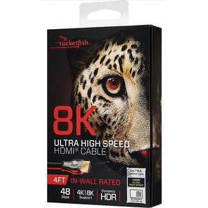 Rocketfish 8K Ultra High Speed HDMI Certified Cable (12) 12.0 Feet